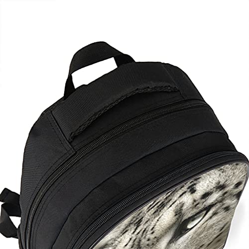 Mochila de leopardo de las nieves para trabajo, viajes, escuela, regalos para niñas y niños y adolescentes, gris brillante., talla única,