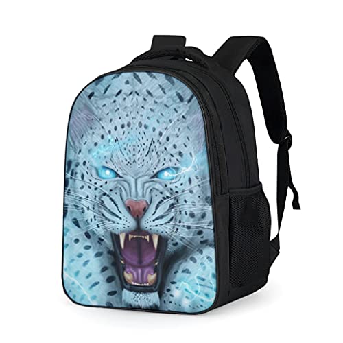 Mochila de leopardo de las nieves para trabajo, viajes, escuela, regalos para niñas y niños y adolescentes, gris brillante., talla única,