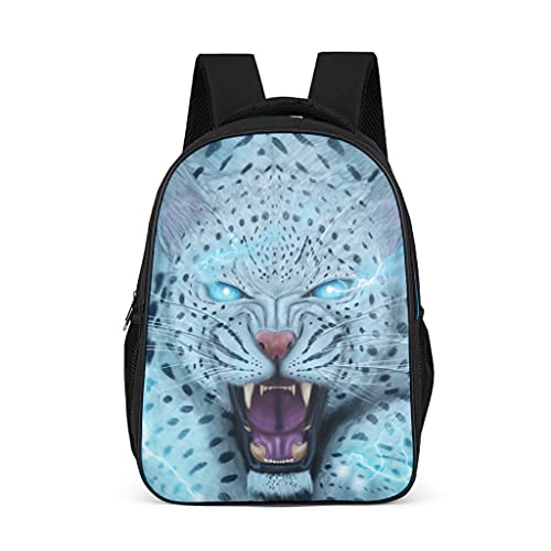 Mochila de leopardo de las nieves para trabajo, viajes, escuela, regalos para niñas y niños y adolescentes, gris brillante., talla única,