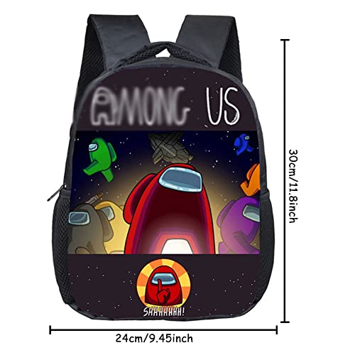 Mochila Entre Nosotros Hot Game Wolf Killing Mochila Estampada Mochila De Escuela Primaria Material De Poliéster Negro Adecuado Para Que Los Niños Y Niñas Vayan A La Escuela Y Salgan A Usar