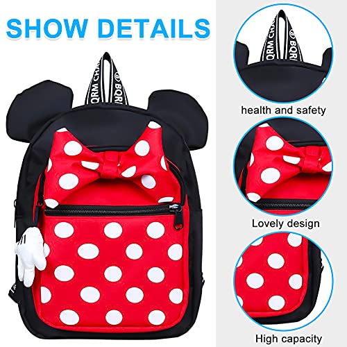 Mochila Minnie Hilloly Mochila Mickey Mochilas Escolares Material Escolar para Niñas Mochila Infantil con Minnie en 3D Mochila Rosa de Gran Capacidad Regalos para Niñas