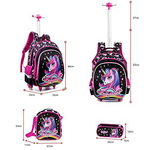 Mochila niños con Ruedas Mochilas con Ruedas para niños para niños niñas -Trolley de Ruedas para niños Mochila Primaria Bolso Impermeable de los Adolescentes