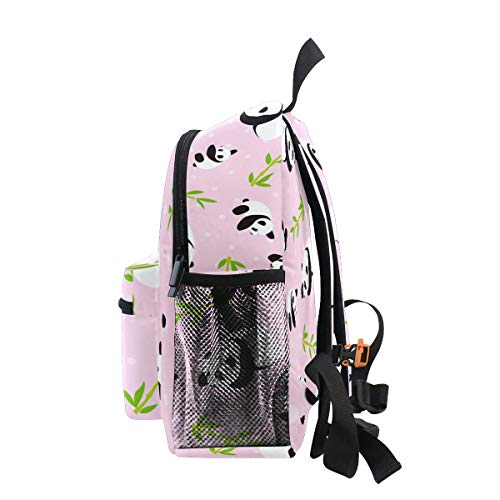 Mochila para niños, diseño de Oso Panda Dibujado a Mano para Estudiantes de niños y niñas, Correa para el Pecho Rosa Dibujos Animados 040 Talla única