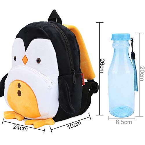 Mochila para niños ZSWQ-Mochila de Dibujos Animados para Animales Infantil Linda Mochilas para Guardería Animales 3D Suave Mochila de Felpa para Bebe(pingüino)