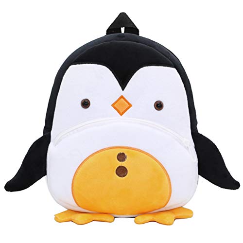 Mochila para niños ZSWQ-Mochila de Dibujos Animados para Animales Infantil Linda Mochilas para Guardería Animales 3D Suave Mochila de Felpa para Bebe(pingüino)