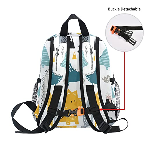 Mochila personalizada para niños pequeños, diseño de dinosaurios dibujados a mano para niños de regreso a la escuela, mini bolso de viaje, saco de gimnasio, nombre personalizado, A001, S