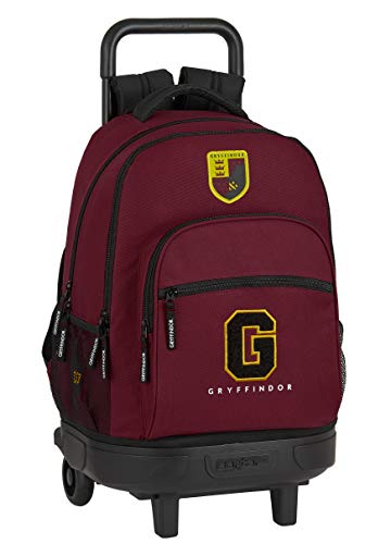 Mochila Safta Escolar con Carro Incluido y Espalda Acolchada de Harry Potter Wizard, 330x220x450mm