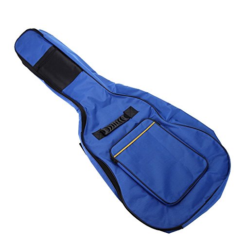 Mochila - SODIAL(R) 41" Guitarra Mochila Hombro Correas Bolsillos 5 mm Algodon Acolchada Caja Bolso del carruaje Azul