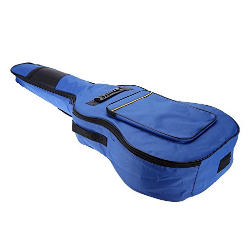 Mochila - SODIAL(R) 41" Guitarra Mochila Hombro Correas Bolsillos 5 mm Algodon Acolchada Caja Bolso del carruaje Azul