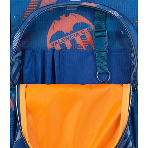 Mochila Valencia CF | Mochila Doble Compartimento Adaptable a Carro para Mochilas Escolares, Bolsillo Frontal y Compartimento Interior para Portatil o Tablet - Medidas 34 x 45,5 x 15 cm - Color Azul