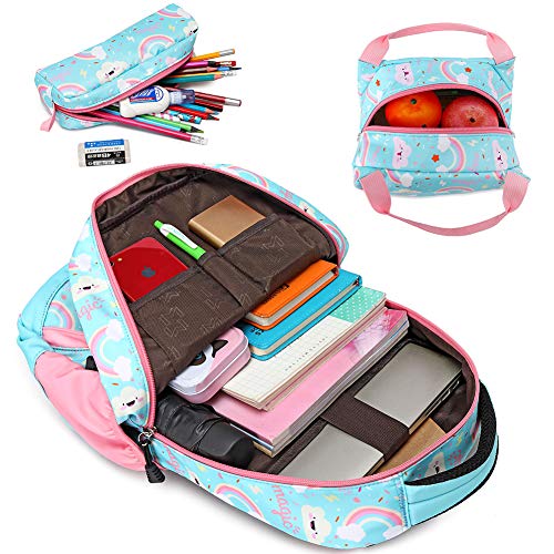 Mochilas Niña Infantiles Mochila Unicornio Niño Mochilas Niñas Escolares Primaria Cute 3 in 1 Girls Backpack Set,Bolsas Escolares para Niña