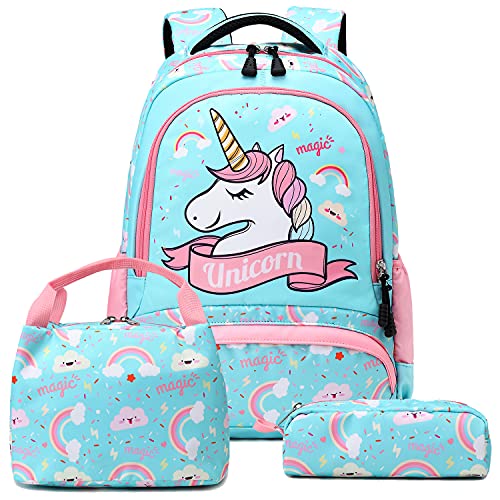 Mochilas Niña Infantiles Mochila Unicornio Niño Mochilas Niñas Escolares Primaria Cute 3 in 1 Girls Backpack Set,Bolsas Escolares para Niña