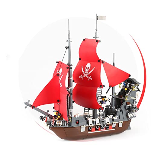 Modelo Barco Pirata, Barco Vela Blackbeard Barco Pirata, 1123 Piezas Bloques Terminales MOC Grandes, Juego Construcción Compatible con Lego Pirate Ship