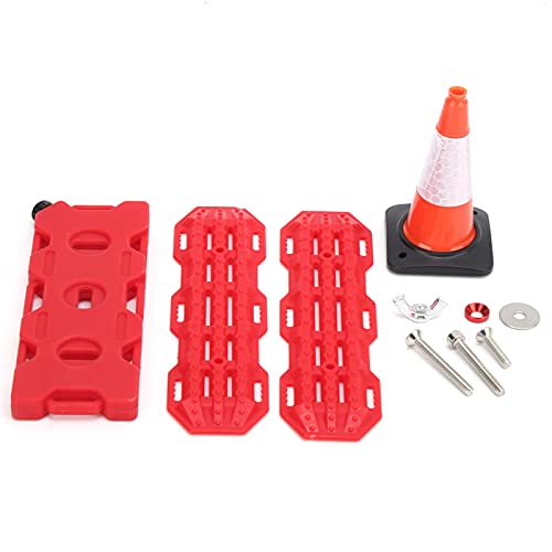 Modelo de coche, juego de tres piezas, plástico RC, escalera de arena para coche, barrera de carretera, tablero de recuperación, tanque de combustible de simulación, compatible con Axial (naranja)