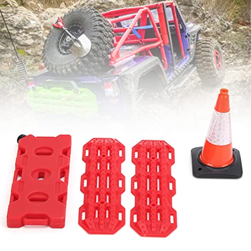 Modelo de coche, juego de tres piezas, plástico RC, escalera de arena para coche, barrera de carretera, tablero de recuperación, tanque de combustible de simulación, compatible con Axial (naranja)