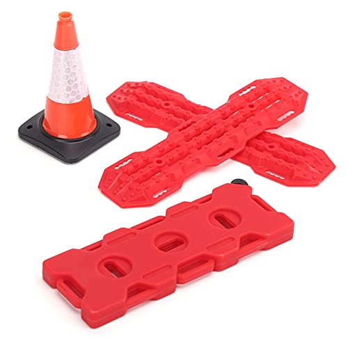 Modelo de coche, juego de tres piezas, plástico RC, escalera de arena para coche, barrera de carretera, tablero de recuperación, tanque de combustible de simulación, compatible con Axial (naranja)