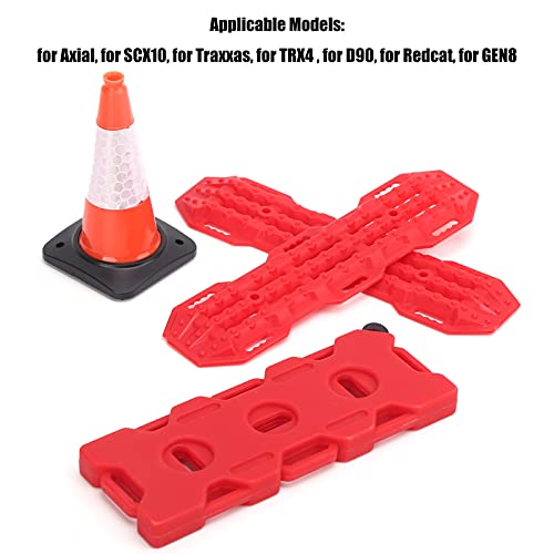 Modelo de coche, juego de tres piezas, plástico RC, escalera de arena para coche, barrera de carretera, tablero de recuperación, tanque de combustible de simulación, compatible con Axial SCX10(rojo)