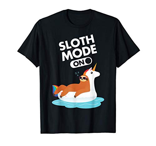 Modo perezoso en flotador unicornio Camiseta