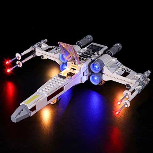 MOEGEN Conjunto de Luces (Star Wars Luke Skywalkers X-Wing Fighter) Modelo de Construcción de Bloques - Kit de luz LED Compatible con Lego 75301(NO Incluido en el Modelo) - Versión de control remoto