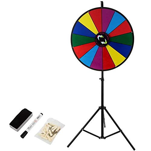 Moh Ruleta de La Fortuna con Cantidad de Ranuras 46 cm, Juego de Ruleta con Diámetro de La Rueda 14, Ruleta de La Suerte de La Suerte Adultos Juego de La Ruleta con Trípode Ajustable para Fiesta