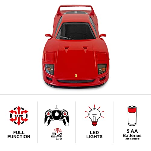 Mondo Motors, Ferrari F40, Modelo en Escala 1:24, hasta 8 km/h de Velocidad, Coche Juguete para niños 63581