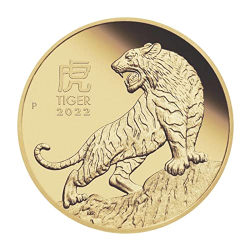 Monedas conmemorativas del año del tigre, chapado en oro, regalo dorado para 2022, colección de monedas del año nuevo del tigre chino, recuerdo de bendición, regalos del zodiaco de la suerte