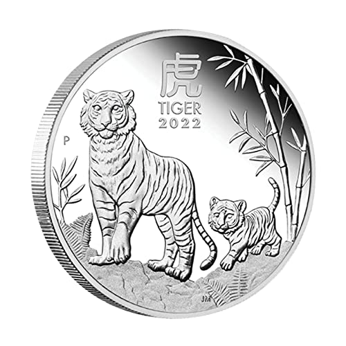 Monedas conmemorativas del año del tigre de 3 piezas plateadas, regalo dorado para 2022, colección de monedas de año nuevo del tigre chino, recuerdo de bendición, regalos del zodiaco de la suerte