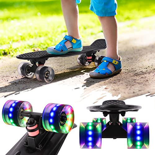 Monopatín infantil Mini Cruiser para principiantes a partir de 5 años, con iluminación LED