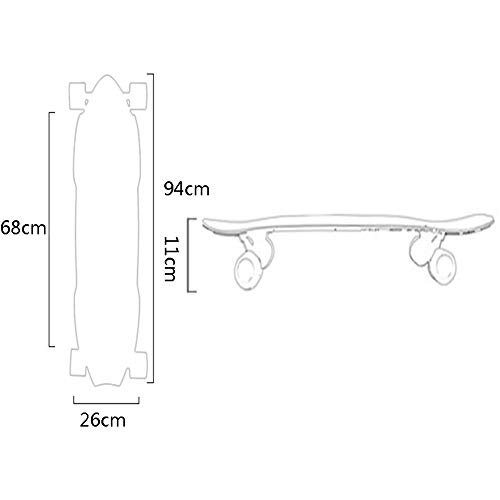 Monopatín Mini Cruiser, monopatines Largos de Estilo Libre Rectas Premium para Adolescentes Adultos Principiantes niñas niños niños, Regalo de Calavera