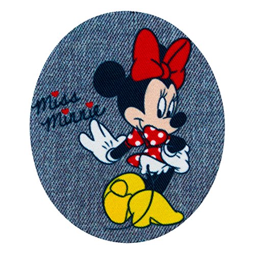 MonoQuick Mickey Mouse – Minnie Mouse – Parche para planchar – Parche para coser – Diseño ovalado – Iron on Patch (Minnie 5)