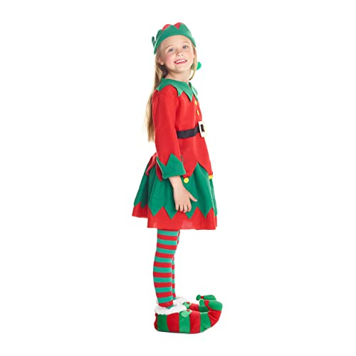 MORPH Costumes Disfraz Elfo Niña, Disfraz Navidad Niña Disponible en Talla M