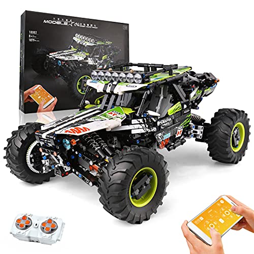 Mould King 18002 Kits de construcción de Coches de Escalada Fantasma Verde, Juego de Bloques de construcción Moc para Construir, Regalo para niños / Adultos (1879 Piezas con Motor)