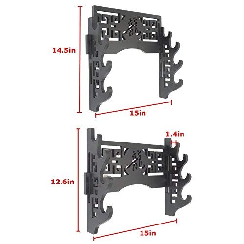 Moumou 4-tier espada soporte pared pantalla plana soporte de pantalla de la espada Samurai Espada soporte colgador para Katana Wakizashi y estándar espadas, 龍-Dragon