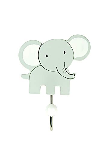 Mousehouse Gifts Gancho percheros Infantiles con Forma de Elefante Gris Hecho en Madera para la habitación de niños y niñas