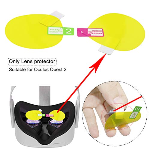 MOVKZACV 1 par VR lente protector para Oculus Quest 2 impermeable película transparente protector de pantalla anti-huella digital anti arañazos