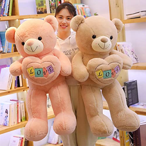 MRSM Big Size Bear Plush Toy Stuffed Plush Animal Bear,I Love You Teddy Bear,Big 39in Teddy Bear Stuffed Animal Plush,Plush Love Teddy Bear Stuffed,Animal Toy I Love You Gift (Beige)