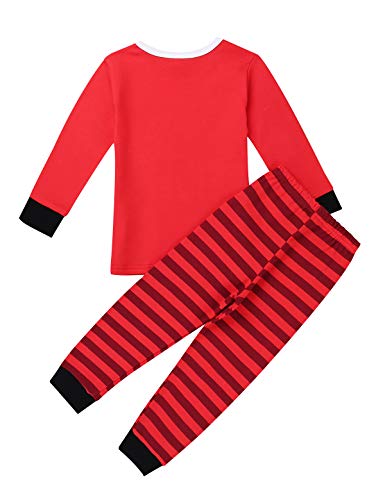 MSemis Conjunto Pijamas Navidad para Bebés Disfraz Papá Noel Niños Niñas Traje Navideño Ropa de Dormir Conjunto Papá Noel Disfraces Fiesta Navideña Christmas Rojo 2-3 Años