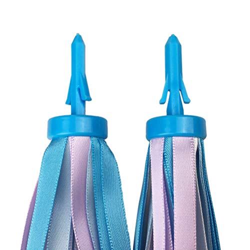 MUCHEN SHOP Serpentinas de Manillar de Bicicleta,2 Pack Colore Borlas de Bicicleta Scooter Cintas de Ninos Bike Handlebar Streamers para Infantil Bebé Niña 27cm Azul Púrpura Blanco Mixto