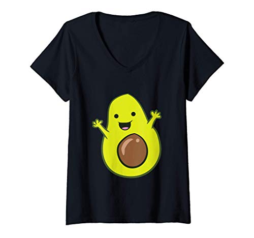 Mujer Disfraz de aguacate Divertido disfraz de aguacate de Camiseta Cuello V