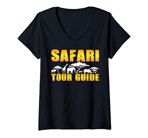 Mujer Safari Tour Guide Halloween Costume Animal Gift Camiseta Cuello V