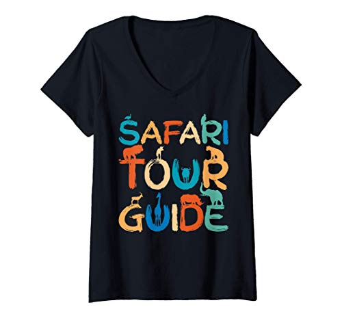 Mujer Safari Tour Guide Halloween Costume Animal Gift Camiseta Cuello V