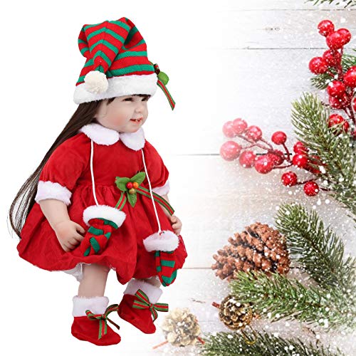 Muñeca Reborn de Simulación, Muñeca Reborn Hecha a Mano de 55 Cm, Muñeca Reborn de Amplia Aplicación para Decoración del Hogar o Juguete de Regalo para Niños(rojo)