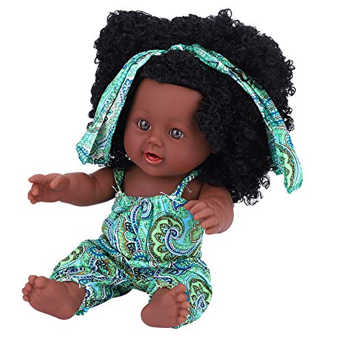 Muñeca recién nacida, material de vinilo táctil cómodo, muñeca delicada de juguete, regalo para niños(Asa Green Flower One-piece)