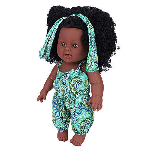 Muñeca recién nacida, material de vinilo táctil cómodo, muñeca delicada de juguete, regalo para niños(Asa Green Flower One-piece)