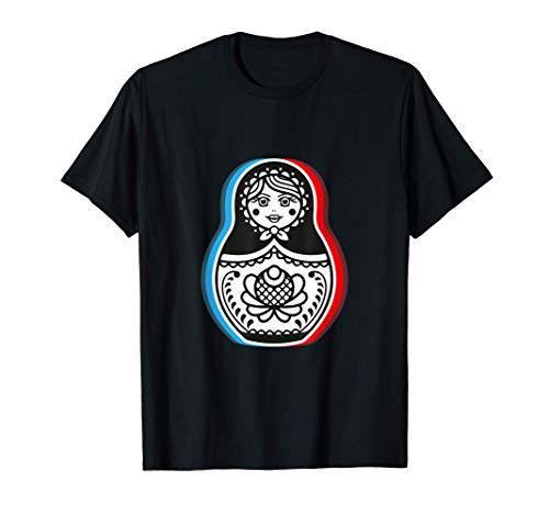 Muñeca Rusa Matrioska Matryoshka Babushka Gzhel Glitch Camiseta