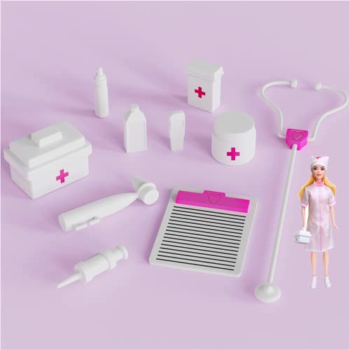 Muñecas para Niñas Juego de Doctora set de Juguetes de Medicos Creativos Educativos Regalo Juguete para Niñas