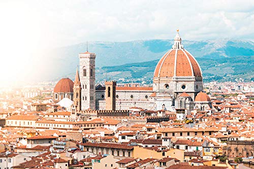 MX-XXUOUO Un Rompecabezas con el Tema de Las Atracciones turísticas del Mundo-Florencia Italia Catedral de Santa Maria del Fiore Casas,Recuerdos Especiales de Viaje,1000 Piezas,29.5"x19.7"