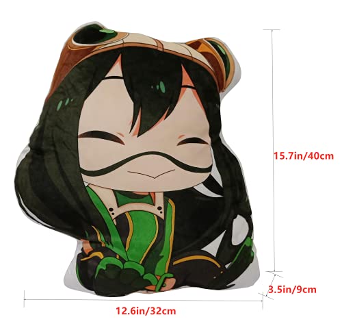 My Hero Academia - Almohada de peluche de anime MHA Asui Tsuyu Plushies Almohadas para muñecas de juguete para decoración del hogar (Asui Tsuyu, L)