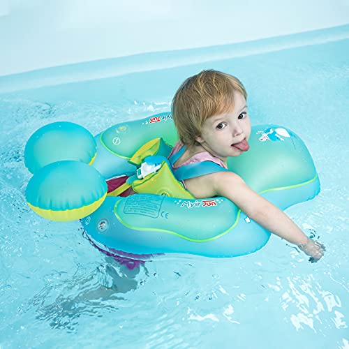 Myir Flotador bebé, Anillo de Natación para bebés de Piscina Flotador Inflable para Niños Flotador de Natación Nadar Anillo Cintura Ajustable (Azul, S)