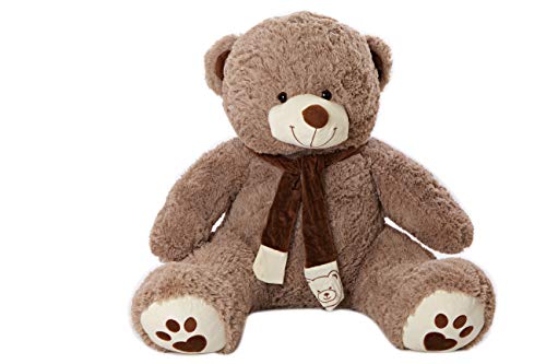 MyTeddyWorld Oso de Peluche Gigante Martin 120-180 cm - Gris Oscuro 160 cm Enorme Grandes Peluches Suaves Muñecas Peluches Peluches Niños Niños Adultos Novia Regalo de cumpleaños de Navidad